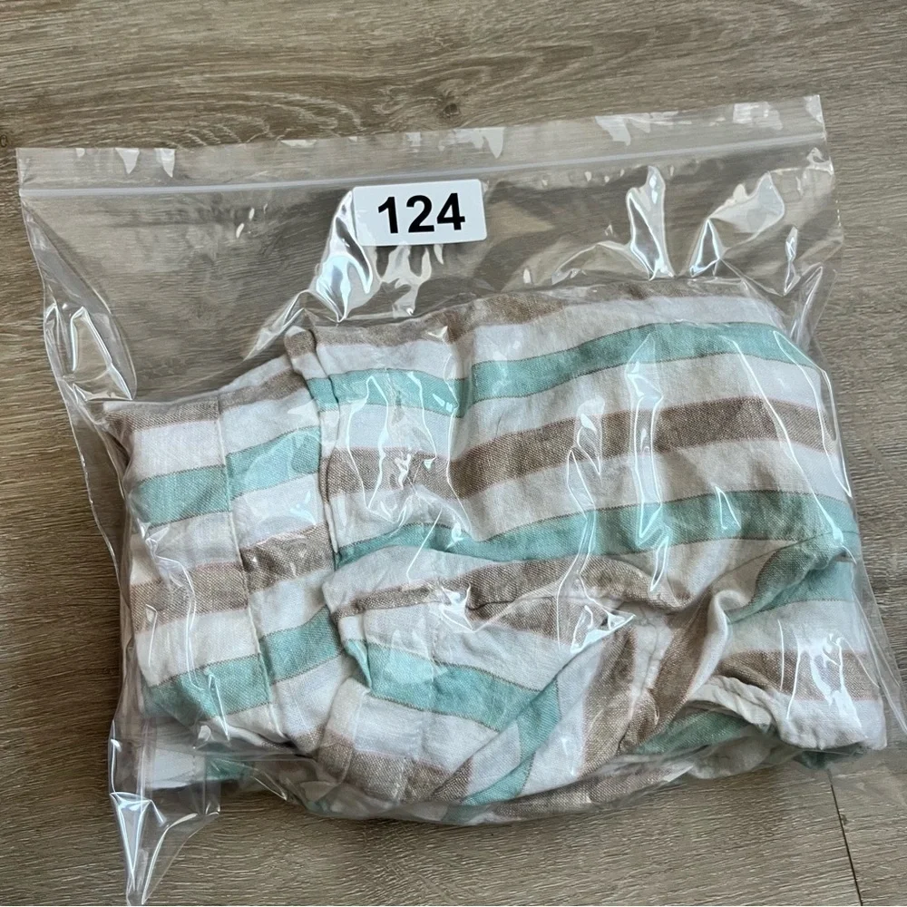 Lane Bryant 14/16 Striped Linen Blend Mid-Rise Linen Pull-On Shorts 5 inch